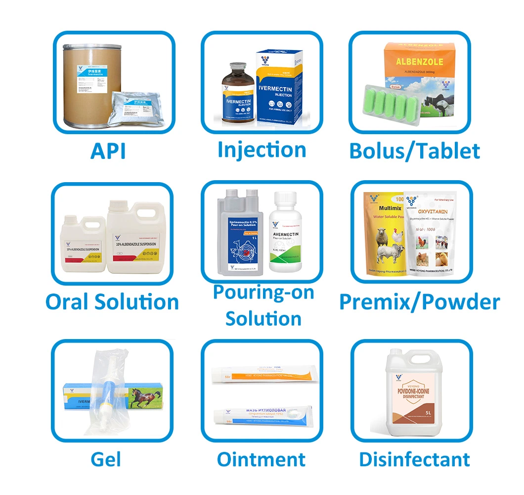 Veterinary Medicine Plastic Bottle Pink Liquid Solution Ivermectin Injection 1% for Sheep Cattle Goat Camel